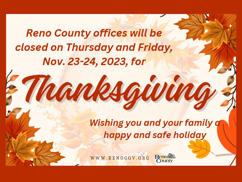Reno County Offices closed Nov. 23-24 for Thanksgiving - News Image